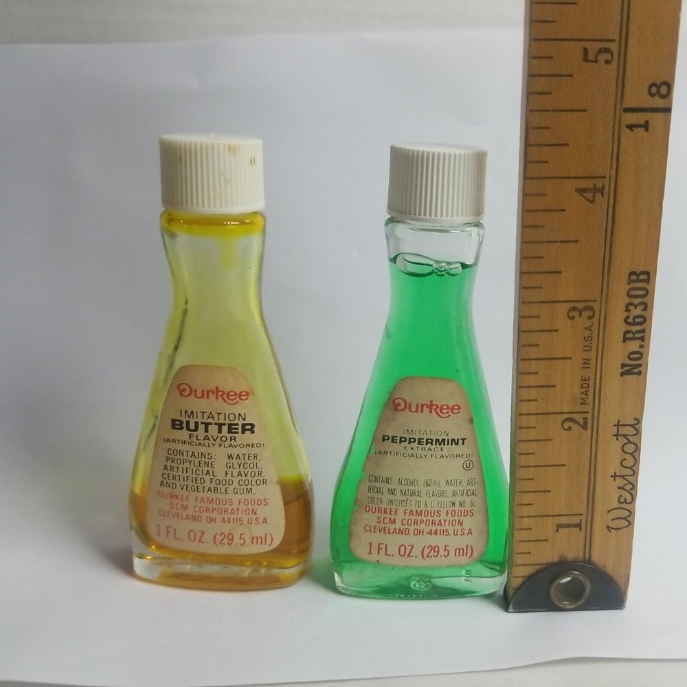 Vintage Durkees Imitation Pepperment & Butter Extact Glass Bottle  for Display - Picture 8 of 10